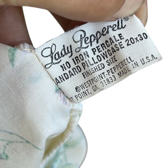 Vintage Lady Pepperell twin flat & fitted sheet 2 pillow cases floral cottage - Picture 6 of 7